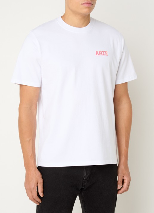 Arte Antwerp T-shirt met logo- en backprint - achterkant wit