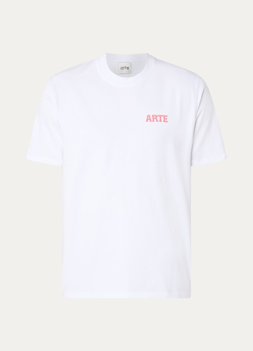 Arte Antwerp T-shirt met logo- en backprint - voorkant 3 wit