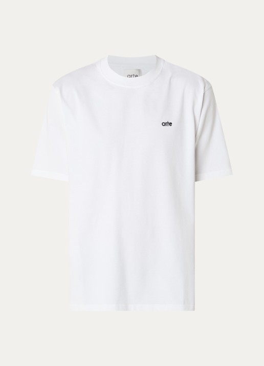 Arte Antwerp T-shirt met logo- en backprint - voorkant wit