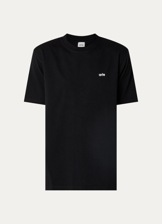 Arte Antwerp T-shirt met logo- en backprint - voorkant zwart