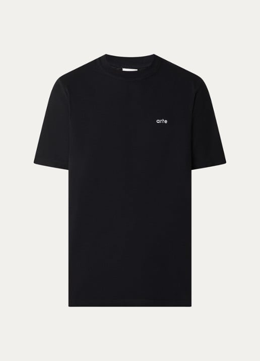 Arte Antwerp T-shirt met logo- en backprint - voorkant zwart