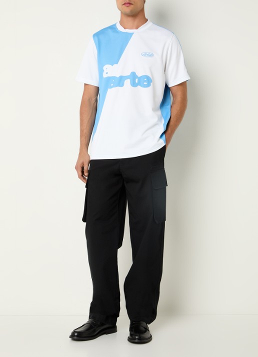 Arte Antwerp T-shirt met logoprint - voorkant 2 blauwgrijs