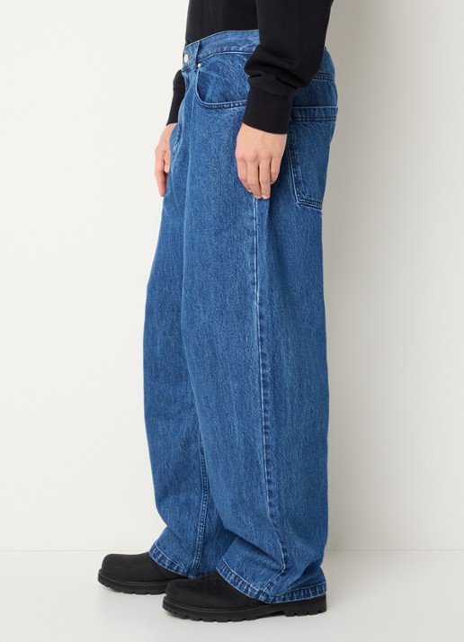 Arte Antwerp Wide leg jeans met donkere wassing - detail 2 indigo