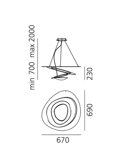 Artemide Pirce Mini Sospensione hanglamp LED 58 x 67 x 69 cm - detail 5 wit
