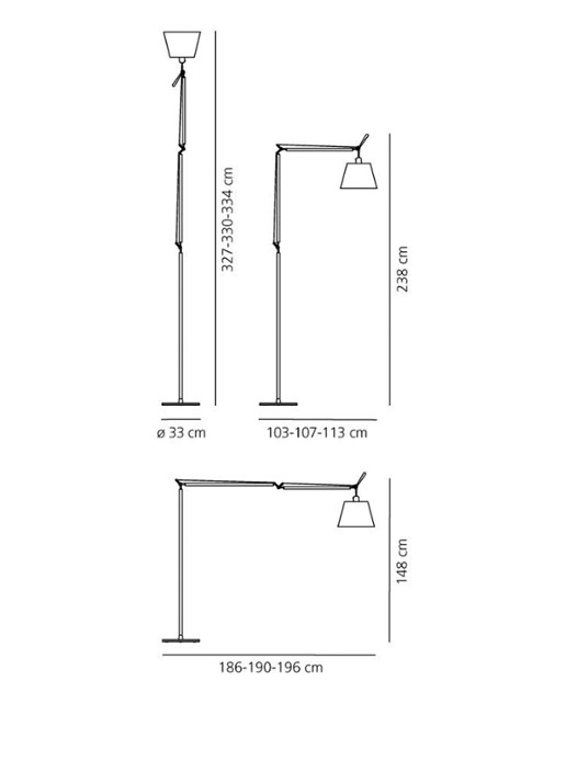 Artemide Tolomeo Mega Terra vloerlamp LED met toetsdimmer aluminium - detail 5 creme