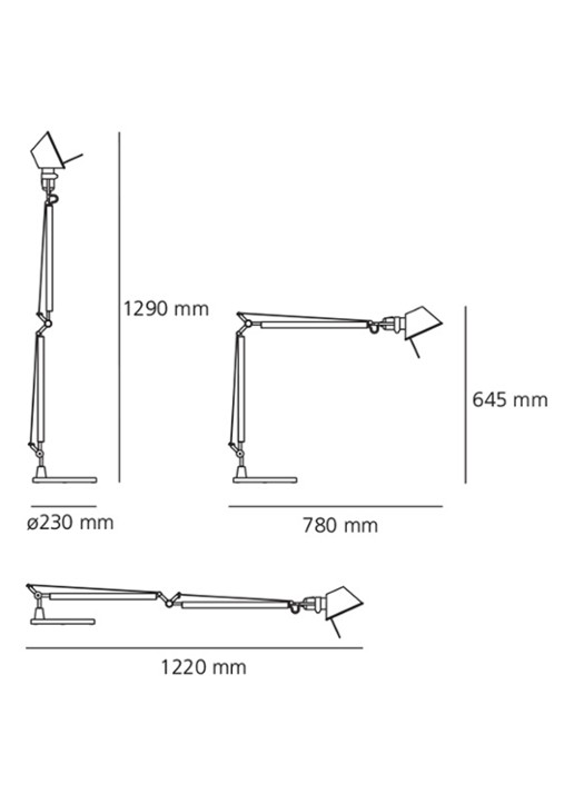 Artemide Tolomeo tafellamp Halo armatuur aluminium 129 x Ø23 cm - detail 6 metaal