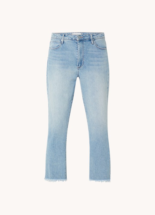Articles of Society Kate high waist straight leg cropped jeans met lichte wassing - voorkant indigo