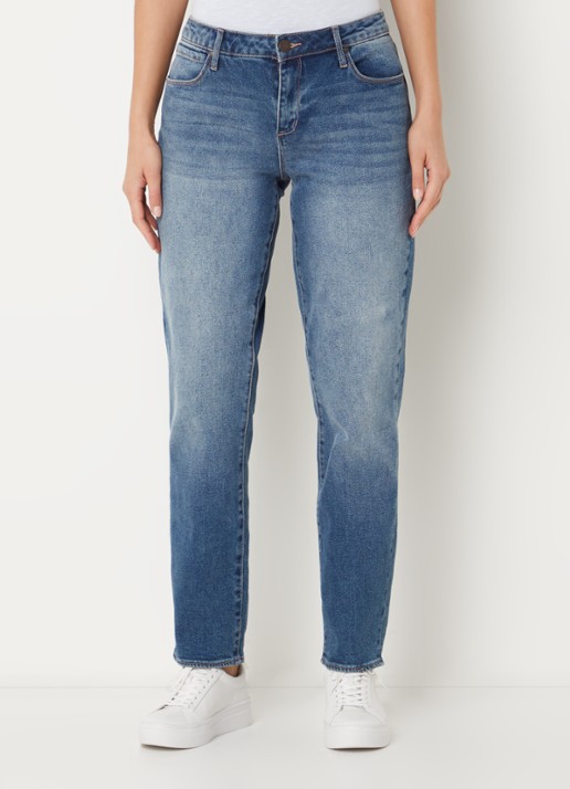 Articles of Society Rene mid waist tapered fit jeans met medium wassing - detail 3 indigo