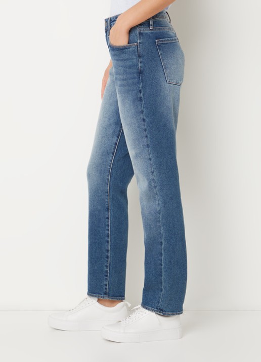Articles of Society Rene mid waist tapered fit jeans met medium wassing - detail 4 indigo