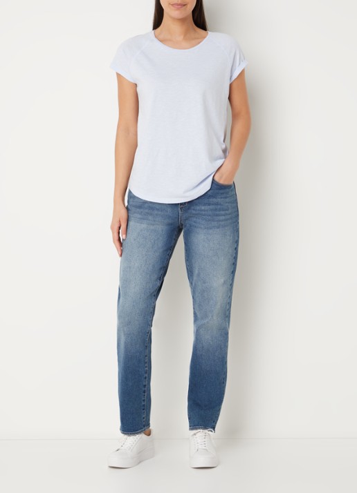 Articles of Society Rene mid waist tapered fit jeans met medium wassing - voorkant 2 indigo