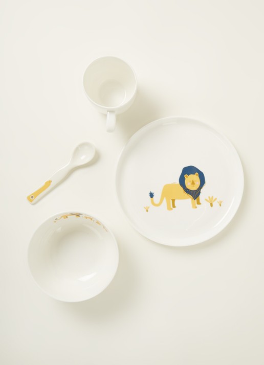 ASA Leo Lion kinderserviesset 5-delig - detail 3 wit