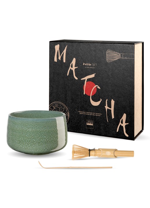 ASA Matcha serviesset in geschenkdoos 3-delig - voorkant 2 groen