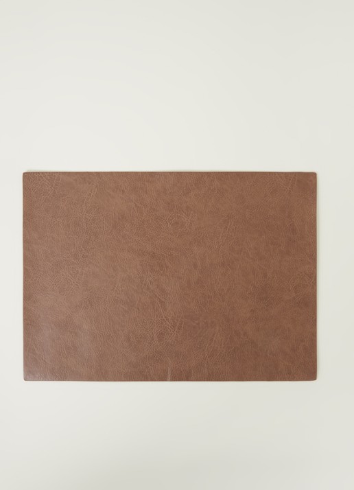 ASA Placemat van leer 46 x 33 cm - voorkant 2 hazelnootbruin