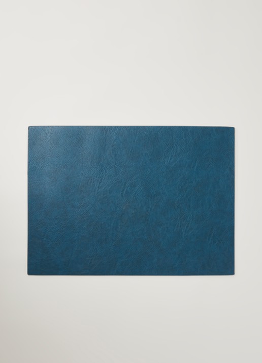 ASA Placemat van leer 46 x 33 cm  - voorkant 2 middenblauw