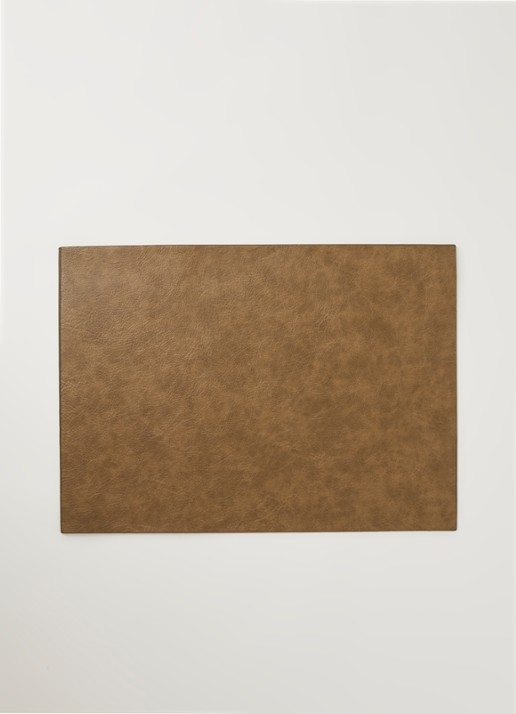 ASA Placemat van leer 46 x 33 cm  - voorkant 2 khaki