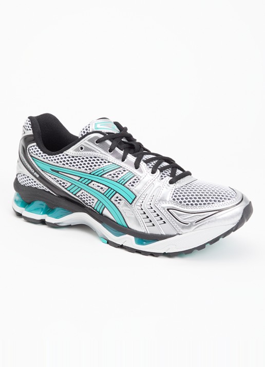 ASICS Gel-Kayano 14 sneaker met mesh en metallic details - voorkant 8 zeegroen