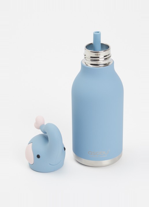 Asobu Elephant Bestie waterfles 46 cl  - voorkant 2 donkerblauw
