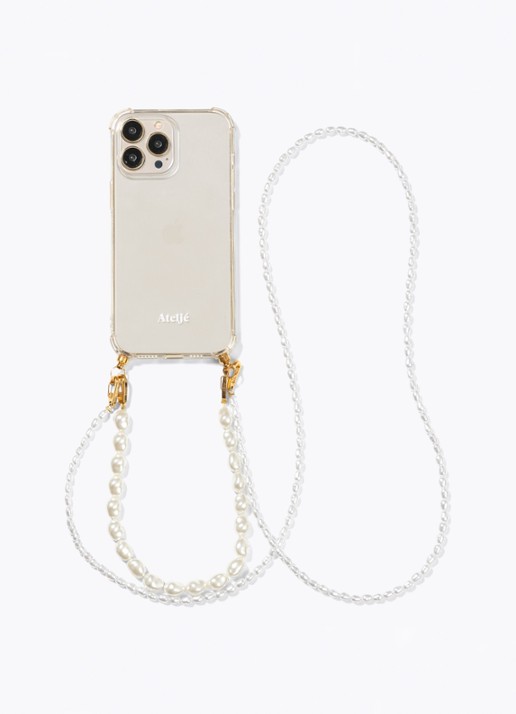 Ateljé Pearl Drop 2.0 crossbody telefoonkoord   - detail 2 wit