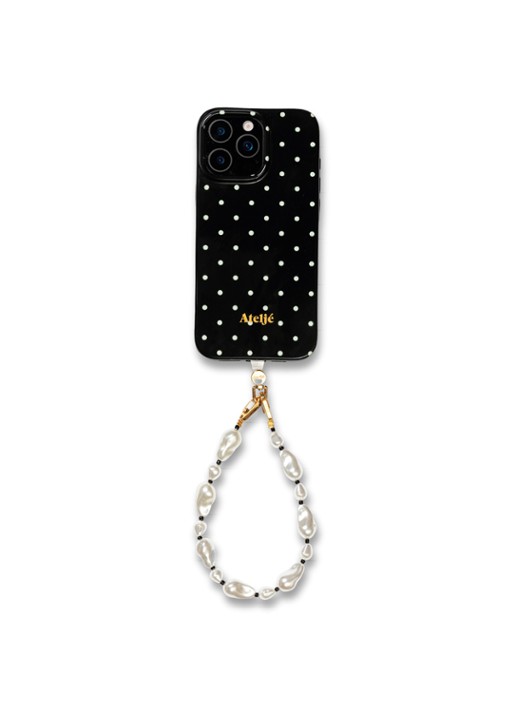 Ateljé Polkadot telefoonhoes voor IPhone 15 Pro - detail 3 zwart