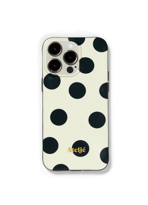 Ateljé Polkadot telefoonhoes voor IPhone 16 - voorkant 2 wit