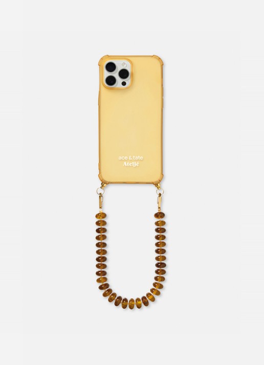 Ateljé Sunbeads telefoonkoord 32 cm  - achterkant 2 bruin