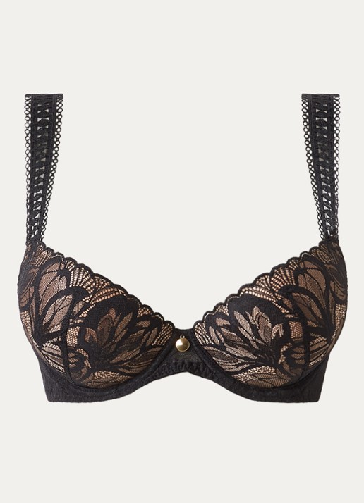 Aubade After Hours beugel bh met overlay van kant - voorkant 4 zwart