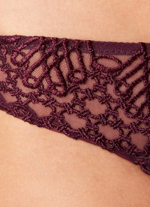 Aubade Eloge Du Desir slip van mesh - detail 4 aubergine