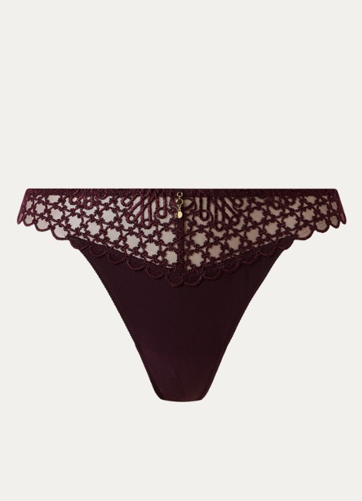 Aubade Eloge Du Desir string van mesh - voorkant aubergine