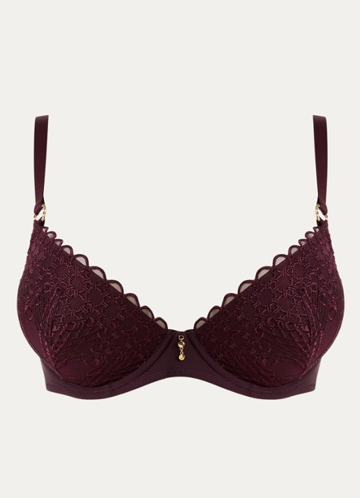Aubade Eloge Du Desir voorgevormde beugel bh - voorkant aubergine