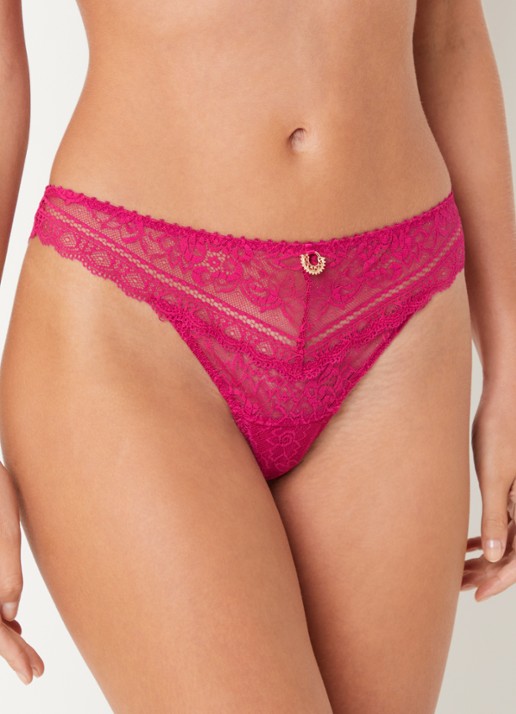 Aubade Ivresse Baroque string van kant - voorkant 5 fuchsia