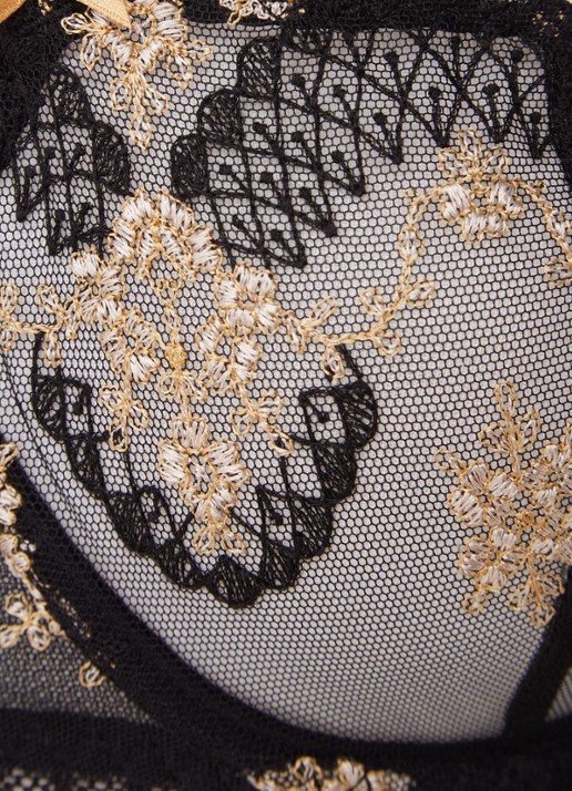 Aubade La Belle Galante balconette bh van kant - detail zwart