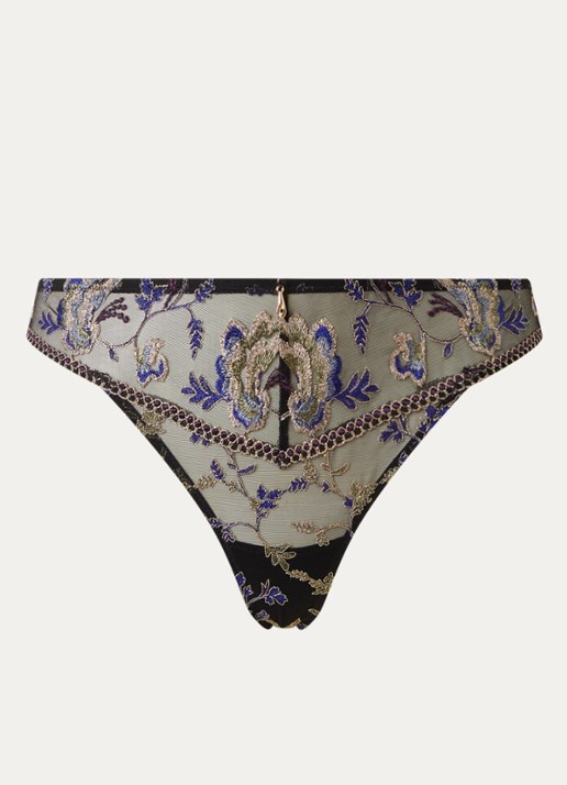 Aubade Midnight Opera tanga van mesh met borduring