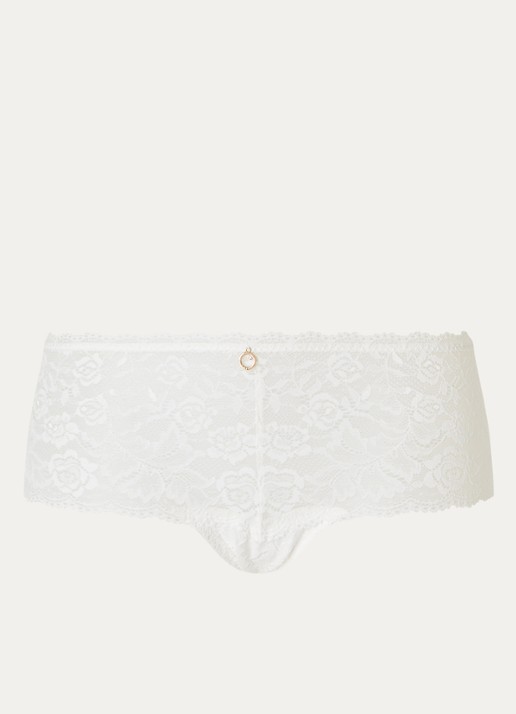 Aubade Rosessence Care shorty van kant - voorkant wit