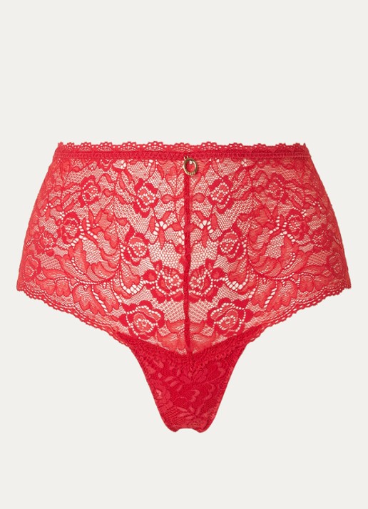 Aubade Rosessence Saint-Tropez high waisted shorty van kant - voorkant 4 rood