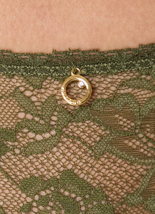 Aubade Rosessence slip van kant - detail 3 mosgroen