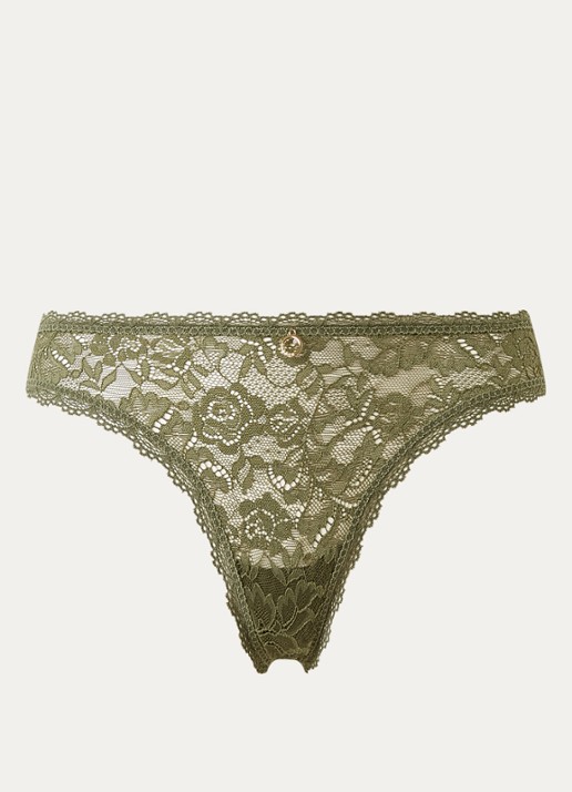 Aubade Rosessence tanga van kant - voorkant 3 mosgroen