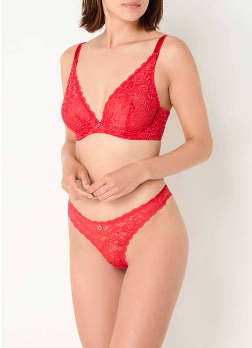 Aubade Rosessence tanga van kant - voorkant 2 rood