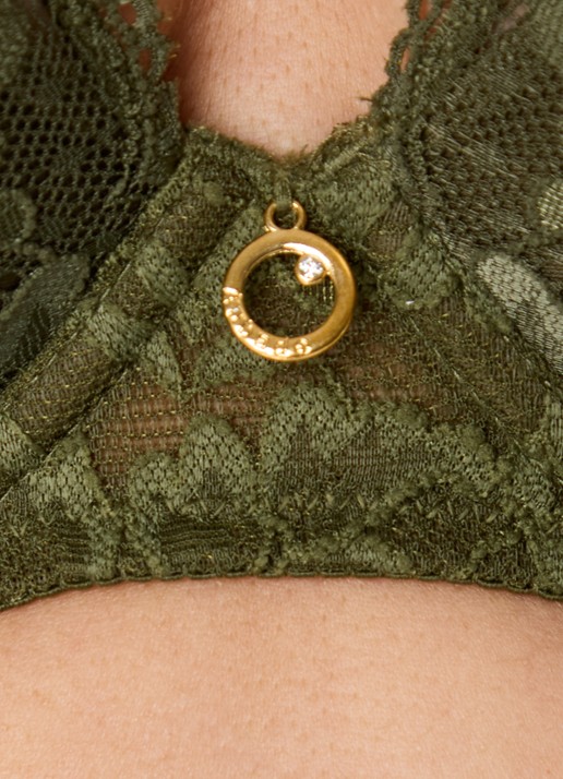 Aubade Rosessence voorgevormde beugel bh met overlay van kant - detail 5 mosgroen