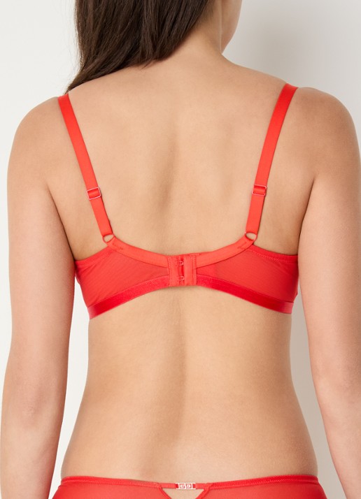 Aubade Rules Of Attraction beugel bh van mesh met borduring - achterkant 3 rood