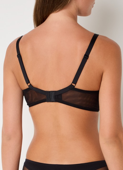 Aubade Sheer Emotion beugel bh met overlay van mesh - achterkant 3 zwart