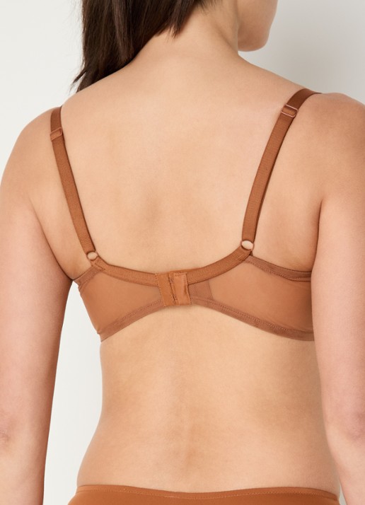 Aubade Sheer Emotion beugel bh van mesh met borduring - achterkant cognac