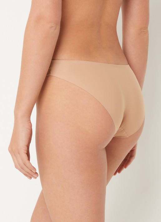 Aubade Sheer Emotion slip met details van mesh - achterkant beige