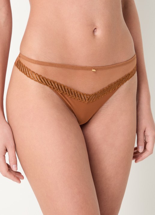 Aubade Sheer Emotion tanga met mesh en borduring