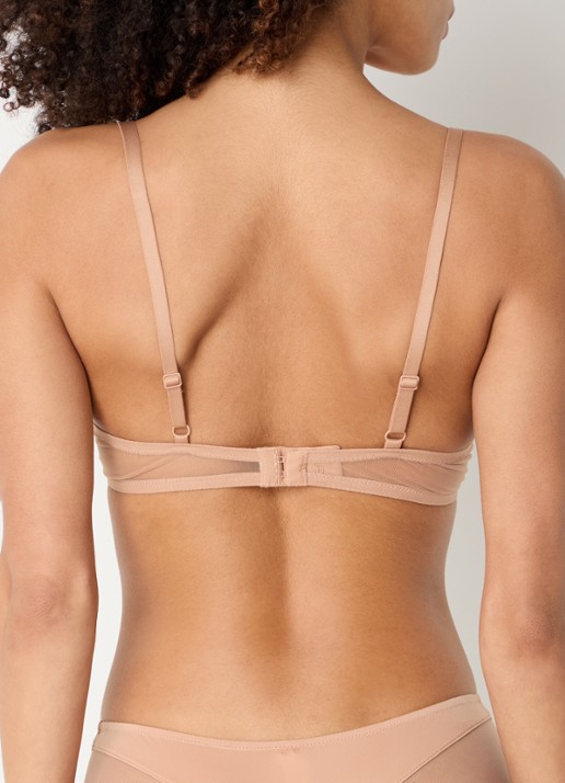 Aubade Sheer Emotion voorgevormde beugel bh met overlay van mesh - achterkant zand