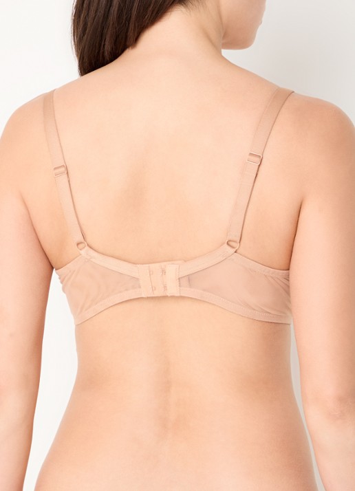 Aubade Sheer Emotion voorgevormde beugel bh met overlay van mesh - achterkant 2 zand