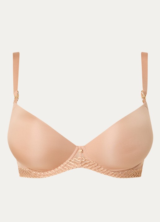 Aubade Sheer Emotion voorgevormde plunge bh - voorkant 2 zand