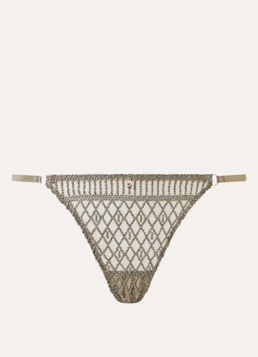 Aubade Stardust Dream string van mesh met lurex - voorkant 4 groen