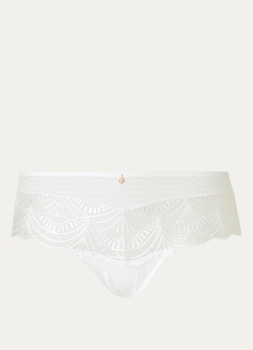 Aubade Vibes slip van mesh met borduring - voorkant 2 wit