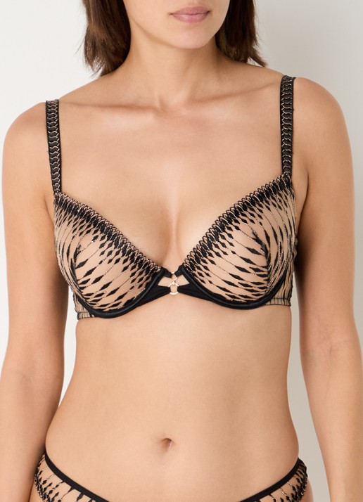 Aubade Voodoo Kiss voorgevormde push-up bh met borduring - detail 3 beige