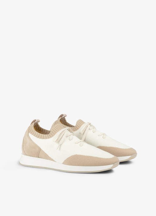 Aurélien Active Knit 2.0 sneaker met gebreid bovenwerk van wol - voorkant 2 light beige-271 / beige